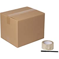 DeCampos - 10 Cajas Carton Mudanza 30 x 20 x 20 cm + Precinto + Marcador | Caja Almacenaje Con Capacidad Para 12 L…